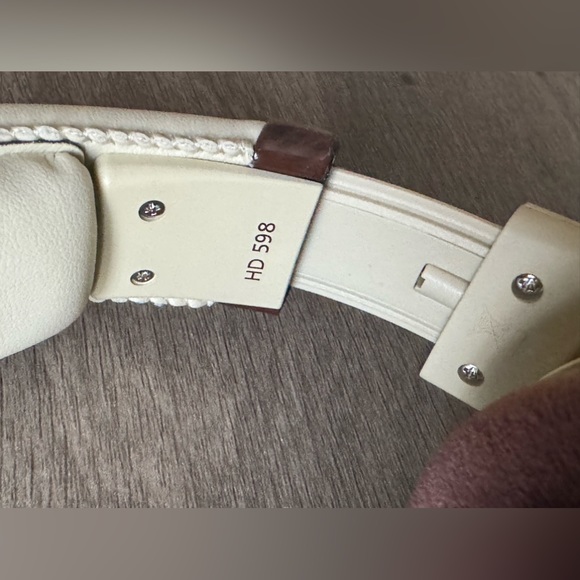 Vintage Sennheiser HD598 Wired Amp Headphones Dynamic Open Back Ivory/Brown - Picture 6 of 7